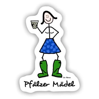 Pfälzer Mädel - Sticker Größe S (10 x 10 cm) - Mattweiß - Vorne