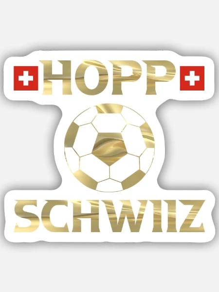 Hopp Schwiiz - Sticker Größe S (10 x 10 cm) - Mattweiß