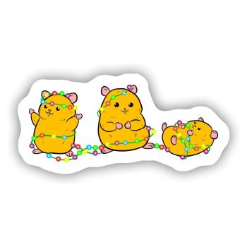 Christmas Hamster - Sticker Größe S (10 x 10 cm) - Mattweiß - Vorne