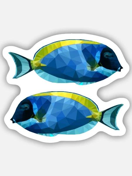 Meeresfisch Bunter Fisch Dori Korallenfisch Korall - Sticker Größe S (10 x 10 cm) - Mattweiß