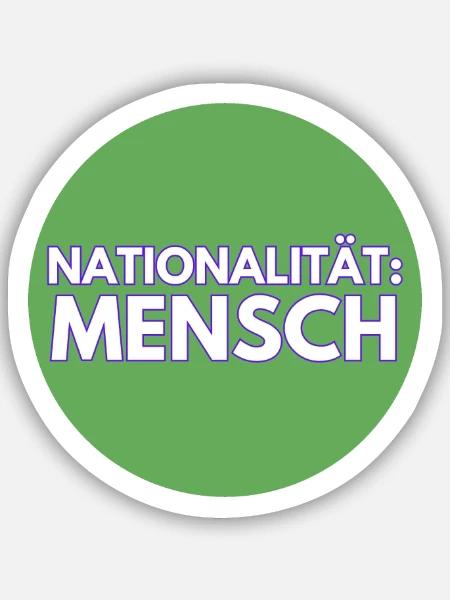 Nationalität Mensch - Sticker Größe S (10 x 10 cm) - Mattweiß