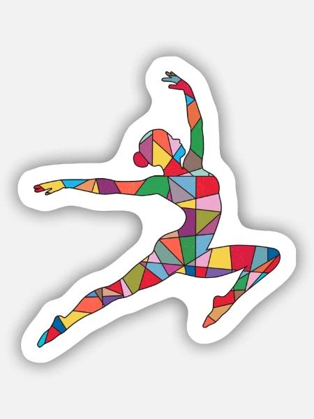 Turnerin Handstand Gymnastik Damen Mädchen Turnen - Sticker Größe S (10 x 10 cm) - Mattweiß