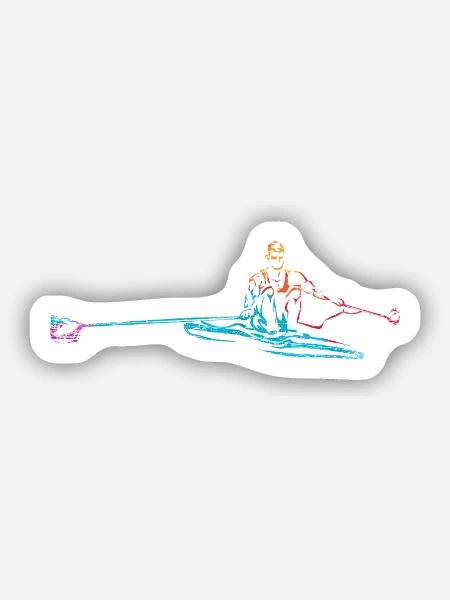 Ausdauernder Rudersport Wettkampf - Sticker Größe S (10 x 10 cm) - Mattweiß