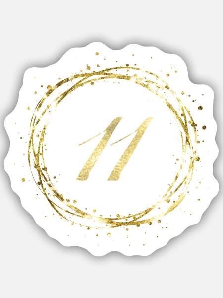 11 - Sticker Größe S (10 x 10 cm) - Mattweiß
