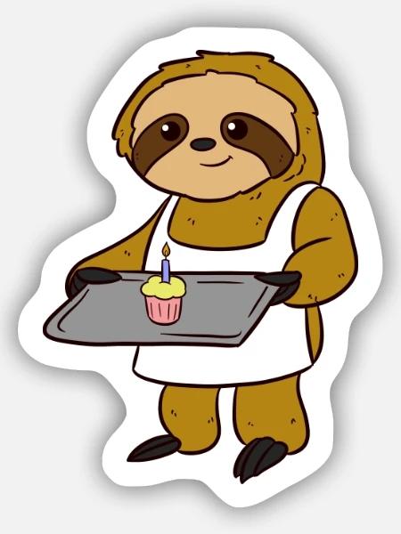 Bäcker - Sticker Größe S (10 x 10 cm) - Mattweiß