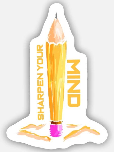 Gehirn Motiv Nerd Student Geschenk - Sticker Größe S (10 x 10 cm) - Mattweiß