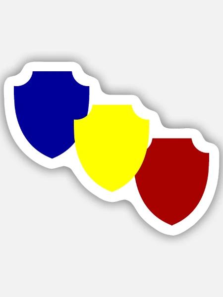 Maler Schild Wappen diagonal - Sticker Größe S (10 x 10 cm) - Mattweiß