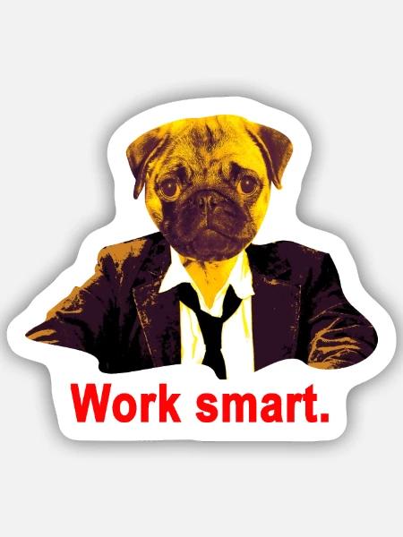 work smart mops - Sticker Größe S (10 x 10 cm) - Mattweiß