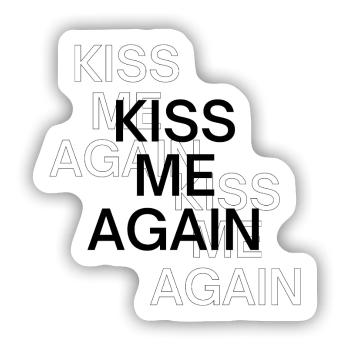 Küss mich wieder - Sticker Größe S (10 x 10 cm) - Mattweiß - Vorne