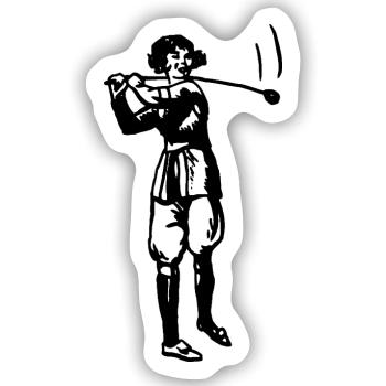 Golf - Golfen - Golfer - Sticker Größe S (10 x 10 cm) - Mattweiß - Vorne