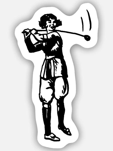 Golf - Golfen - Golfer - Sticker Größe S (10 x 10 cm) - Mattweiß