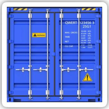 Container - Sticker Größe S (10 x 10 cm) - Mattweiß - Vorne