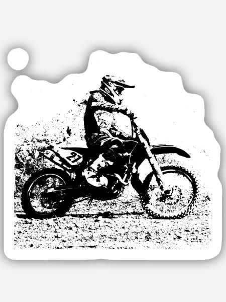enduro - Sticker Größe S (10 x 10 cm) - Mattweiß
