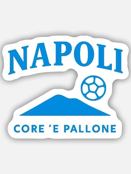 Napoli Core Pallone Logo - Sticker Größe S (10 x 10 cm) - Mattweiß