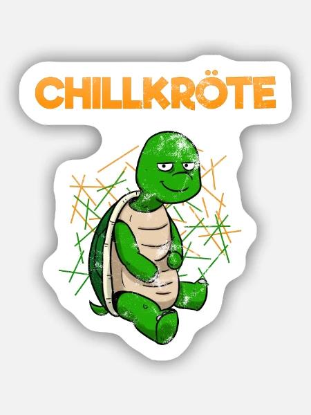 Chillige Schildkröte Gechillte Lustig Spruch - Sticker Größe S (10 x 10 cm) - Mattweiß