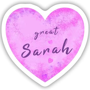 Sarah - Sticker Größe S (10 x 10 cm) - Mattweiß - Vorne