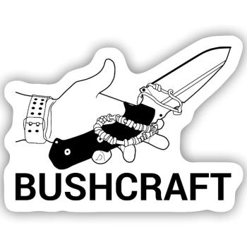Survival-Ready #Bushcraft - Sticker Größe S (10 x 10 cm) - Mattweiß - Vorne