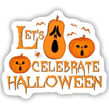pumpkin celebrate halloween - Sticker Größe S (10 x 10 cm) - Mattweiß - Vorne