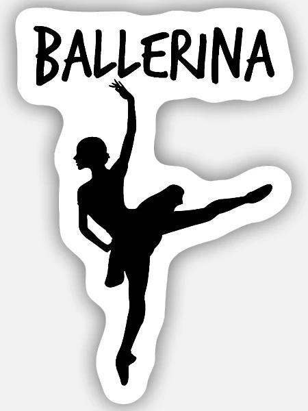 Ballerina Tänzerin - Sticker Größe S (10 x 10 cm) - Mattweiß