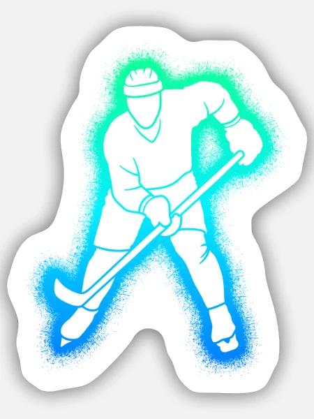 Eishockey Spieler Kinder Herren Eishockeyspieler - Sticker Größe S (10 x 10 cm) - Mattweiß