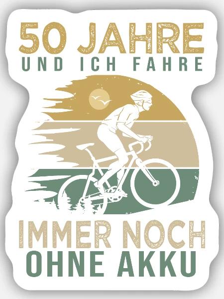 50 Jahre Fahrrad Geschenk Geburtstag - Sticker Größe S (10 x 10 cm) - Mattweiß