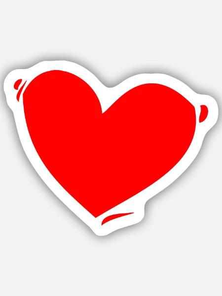 Rotes Herz - Sticker Größe S (10 x 10 cm) - Mattweiß
