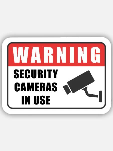 Warnung: CCTV-Kamera-Ausweis, Sicherheitsschild-Symbol - Sticker Größe S (10 x 10 cm) - Mattweiß
