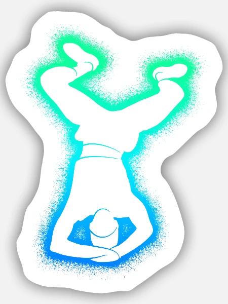 Breakdance Tanz Breakdancer Herren Breakdancing - Sticker Größe S (10 x 10 cm) - Mattweiß