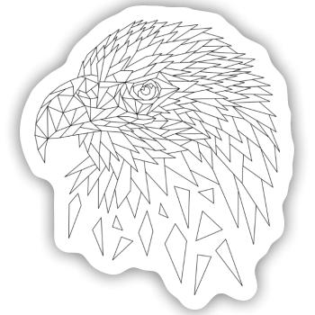 Seeadler Adler Polygone - Sticker Größe S (10 x 10 cm) - Mattweiß - Vorne