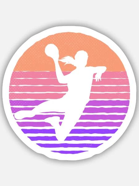 Handballerin Handball Frauen Handballspielerin - Sticker Größe S (10 x 10 cm) - Mattweiß