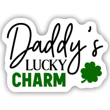 Papa Glücksbringer - Sticker Größe S (10 x 10 cm) - Mattweiß - Vorne
