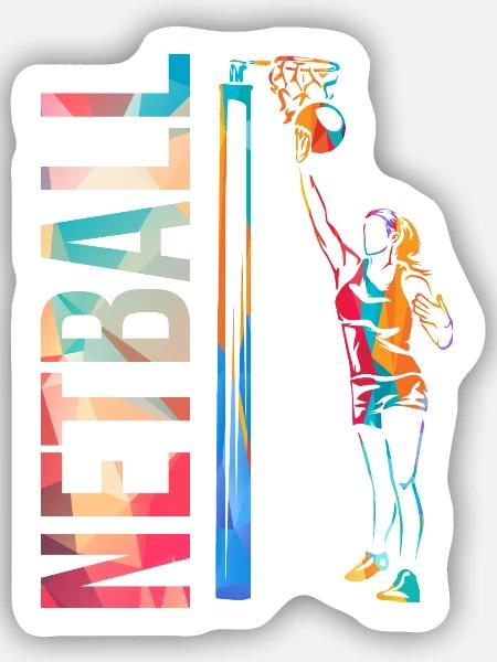 Dynamischer Netzball Hallenturnier - Sticker Größe S (10 x 10 cm) - Mattweiß
