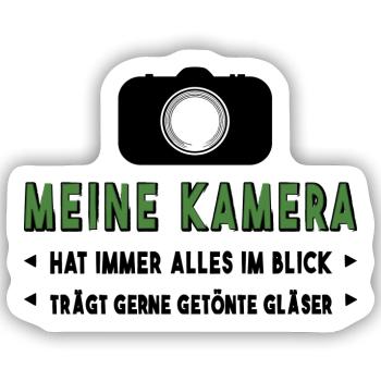 Fotograf fotografieren - Sticker Größe S (10 x 10 cm) - Mattweiß - Vorne
