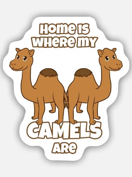 Camels - Sticker Größe S (10 x 10 cm) - Mattweiß
