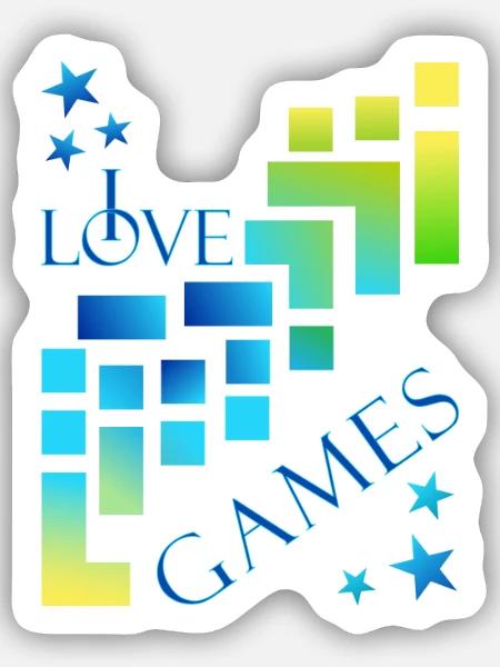 I love games - Sticker Größe S (10 x 10 cm) - Mattweiß