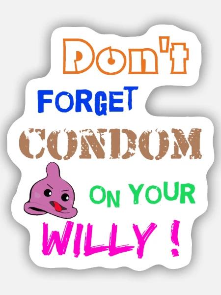 Condom - Sticker Größe S (10 x 10 cm) - Mattweiß