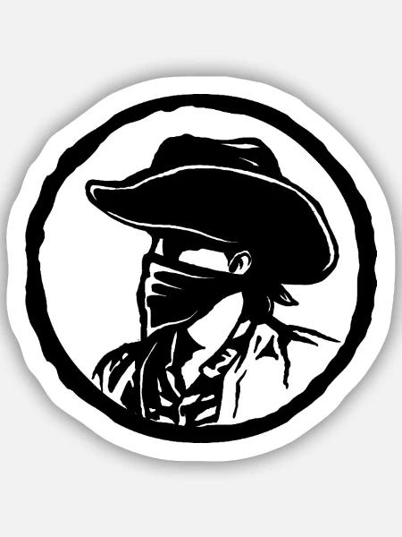 Cowboy - Sticker Größe S (10 x 10 cm) - Mattweiß