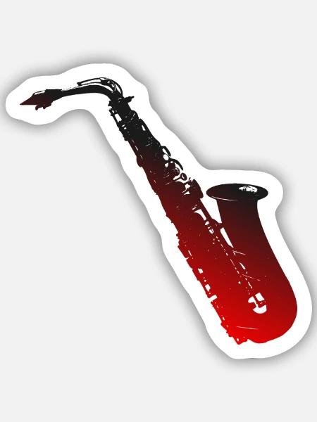 Saxophon - Sticker Größe S (10 x 10 cm) - Mattweiß