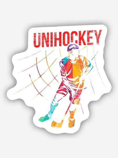 Blitzschneller Floorball Torwart - Sticker Größe S (10 x 10 cm) - Mattweiß