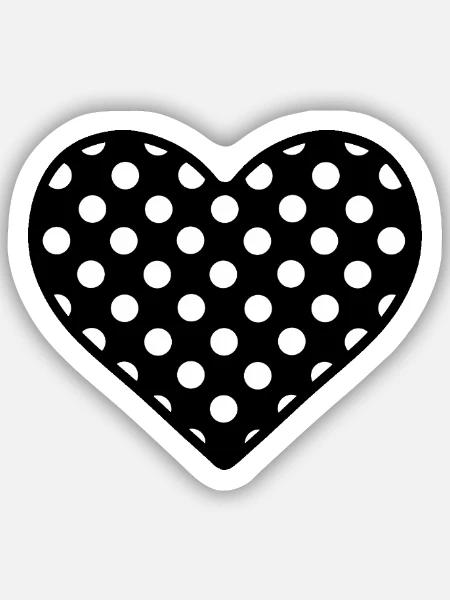 Herzilein schwarz-weiß - Sticker Größe S (10 x 10 cm) - Mattweiß