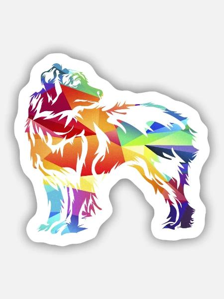 Flinker Australian Shepherd Hütehund - Sticker Größe S (10 x 10 cm) - Mattweiß