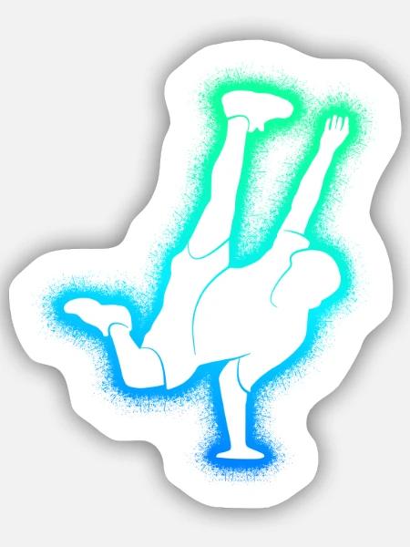 Breakdance Tanz Breakdancer Kinder Breakdancing - Sticker Größe S (10 x 10 cm) - Mattweiß