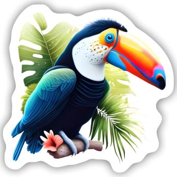 Tukan Naturliebhaber - Sticker Größe S (10 x 10 cm) - Mattweiß - Vorne