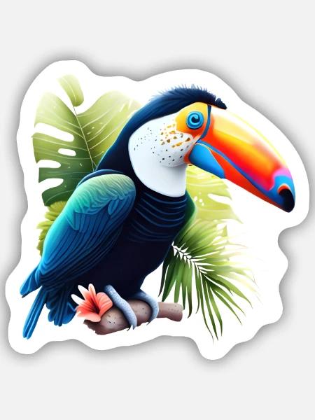 Tukan Naturliebhaber - Sticker Größe S (10 x 10 cm) - Mattweiß
