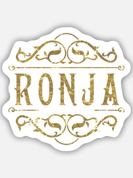 Ronja gold - Sticker Größe S (10 x 10 cm) - Mattweiß