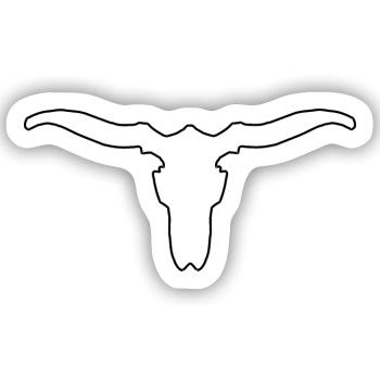 Tierschädel mit Hörnern - Sticker Größe S (10 x 10 cm) - Mattweiß - Vorne