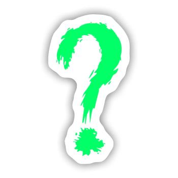 Fragezeichen Grün - Sticker Größe S (10 x 10 cm) - Mattweiß - Vorne