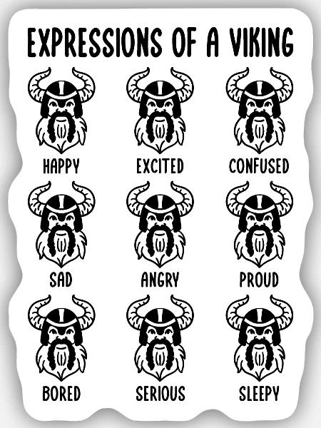 Wikinger Emotionen Island Iceland Norwegen - Sticker Größe S (10 x 10 cm) - Mattweiß