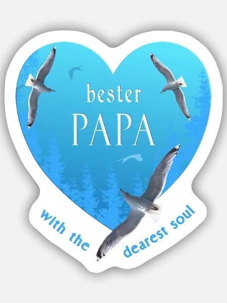 bester Papa - Sticker Größe S (10 x 10 cm) - Mattweiß