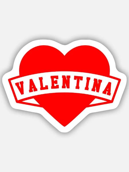 Valentina Herzen - Sticker Größe S (10 x 10 cm) - Mattweiß